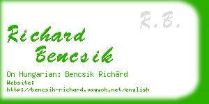 richard bencsik business card